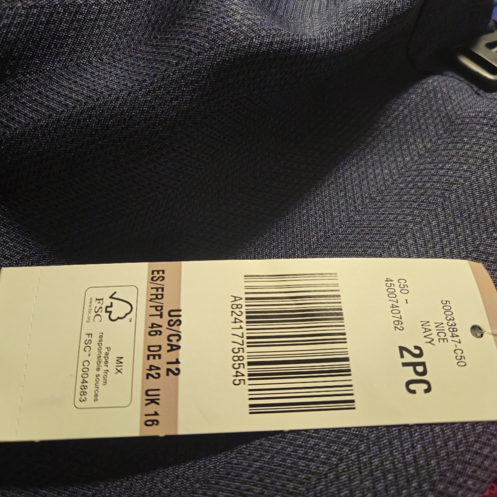 Le Suit 2 piece Navy pantsuit size 12 - Picture 5 of 5
